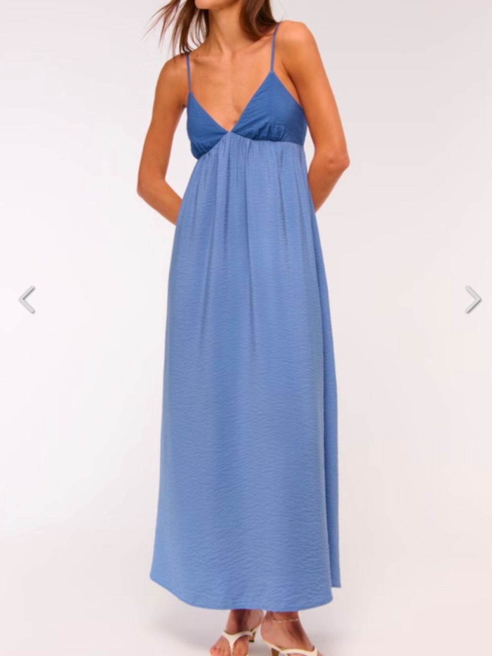 Abercrombie & Fitch Two Tone Bra-Free Clasp-Back Flowy Maxi Dress NEW Size Large